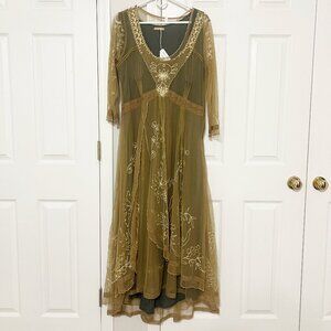 Embroidered Overlay Dress made from all natural fibers